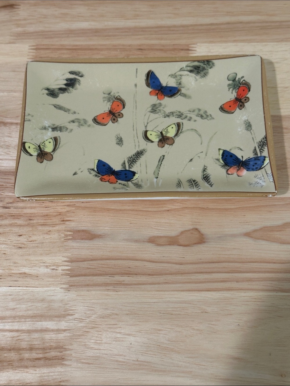 Vintage Hand-Painted Otagiri Japan Butterfly Dish/Tray MCM - Picture 2 of 10